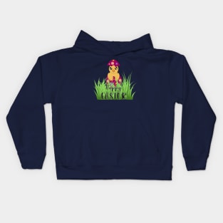 Happy yellow Easter Kids Hoodie